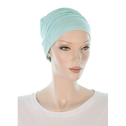 Elegant and Simple bamboo chemo caps in light blue color for women with Cancer