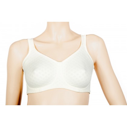 Bra for Mastectomy with pre-shaped breast forms pockets for volume effect and printed Jacquard style