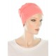 Elegant and Simple bamboo cancer hat in coral color for women with Cancer