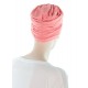 Elegant and Simple bamboo cancer hat in coral color for women with Cancer