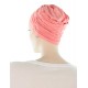 Elegant and Simple bamboo cancer hat in coral color for women with Cancer