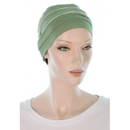 Two Times Bamboo cancer hat in green color for women with Cancer