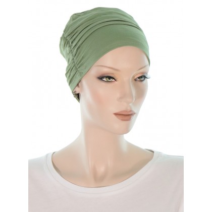 Elegant and Simple bamboo cancer hats in green color for women with Cancer