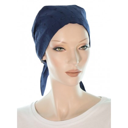 The Classic cancer head scarf in navy blue color for women with Cancer