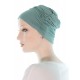 Elegant and Simple bamboo cancer headwear in blue sage color for women with Cancer