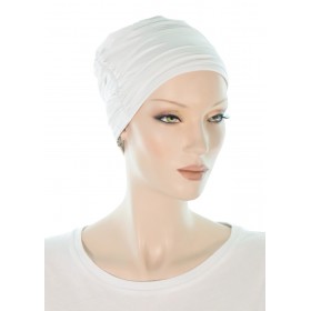 Elegant and Simple Bamboo Cancer Headwear in White