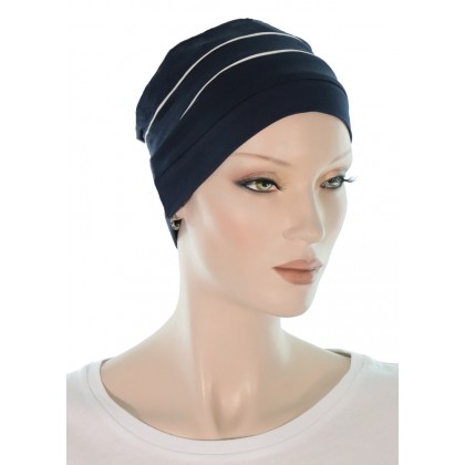 Cancer Headwear Two Times Bamboo In Navy Blue Two Times Bamboo cancer headwear in navy blue color for women with Cancer