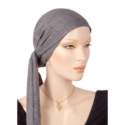 Cancer Scarves The Flexible Bamboo In Dark Grey The flexible Bamboo cancer scarves in dark grey color for women with Cancer