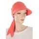 Brimmed Chemo Hats Top Elegance with Cotton In Coral Top Elegance cotton brimmed chemo hats in coral color for women with Cancer
