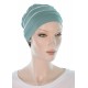 Two Times Bamboo chemo cap in blue sage color for women with Cancer