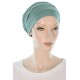 Simply Bamboo chemo caps in blue sage color for women with Cancer