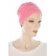 Elegant and Simple bamboo cancer cap in pink sherbet color for women with Cancer