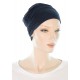 Elegant and Simple bamboo chemo hats in navy blue color for women with Cancer