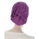 Bamboo Beanieband chemo beanie hat in purple color for women with Cancer