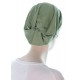 Bonnet de chimio Beanieband en Bambou de couleur vert sage