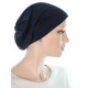 Bamboo Beanieband chemo beanie head wrap in navy blue color for women with Cancer