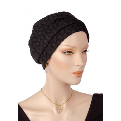 Chemo Cap with Bamboo inside The Duo In Black The Duo chemo cap bamboo inside in black color for women with Cancer