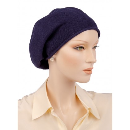 Cool and Trendy cotton chemo cap in navy blue color for women with Cancer