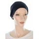 Stretchycap chemo cap for large head unisex in navy blue color for women or men with Cancer