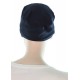 Stretchycap chemo cap for large head unisex in navy blue color for women or men with Cancer