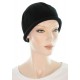 Cuty knitted cotton chemo caps in black color for women with Cancer