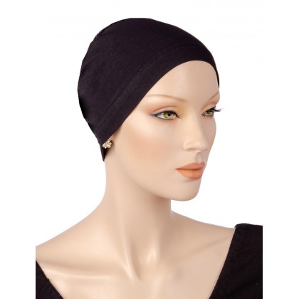 Stretchycap large head chemo caps for men or women black color