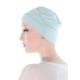 Two Times Bamboo chemo caps in light blue color for women with Cancer