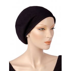 Cool and Trendy Cotton Chemo Hat in Black