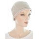 Cuty knitted cotton chemo hats in sand color for women with Cancer
