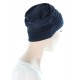 Elegant and Simple bamboo chemo hats in navy blue color for women with Cancer