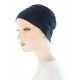 Elegant and Simple bamboo chemo hats in navy blue color for women with Cancer