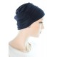 Elegant and Simple bamboo chemo hats in navy blue color for women with Cancer