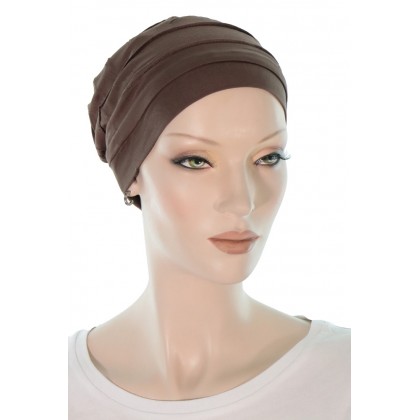 Simply Bamboo chemo hats in mocha color for women with Cancer