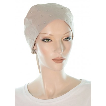 The Classic chemo scarf in taupe color for women with Cancer