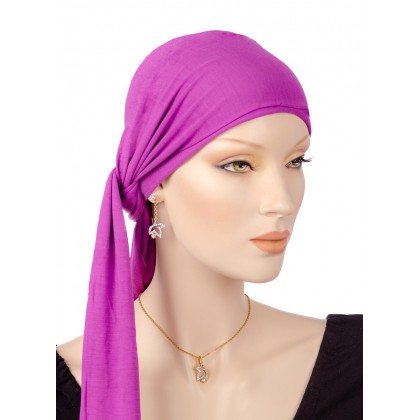 Chemo Scarf The Flexible Bamboo In Purple The flexible Bamboo chemo scarf in purple color for women with Cancer