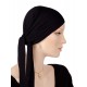The flexible Bamboo chemo scarves in black color for women with Cancer
