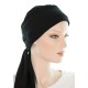 The flexible Bamboo chemo scarves in black color for women with Cancer