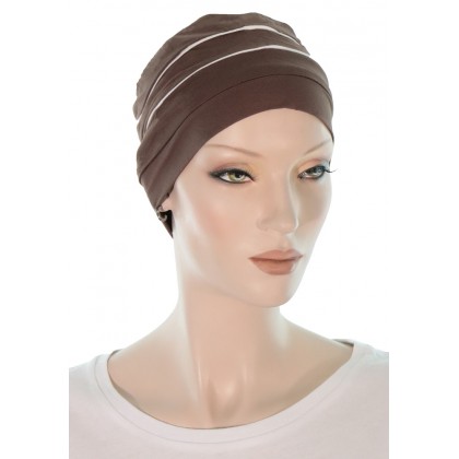 Two Times Bamboo chemotherapy caps in mocha color for women with Cancer