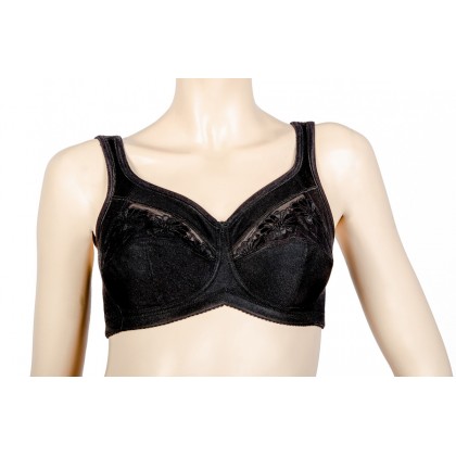 Comfort breast Cancer Bra with wide padded straps and embroidered lace cup
