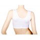 Ready to wear compression bra for use as a Lymphedema garment with side supports and large back