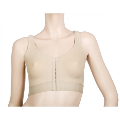 Compression bra post surgery with molded cup for breast augmentation, breast reduction, breast lift