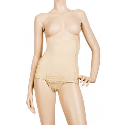 Compression garment after Tummy Tuck or abdominal liposuction, high waist brief with side closures