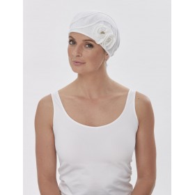 Cotton Beret Hat for Cancer Chemotherapy with Flower