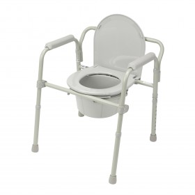 Folding Commode Chair for Bedside Economy - Steel