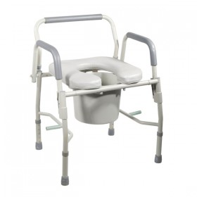 Commode Chair with Comfortable Padded Seat & Elevated Armrests