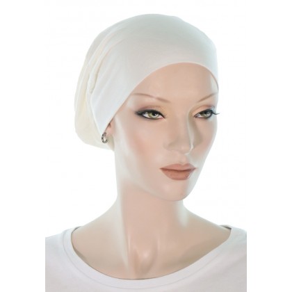 Good Day and Night chemo caps in cream color for women with Cancer