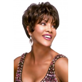 H205-V Human Hair African American Wigs Short Wavy Vivica Fox