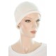 Cuty knitted cotton hats for cancer patients in white color for women with Cancer