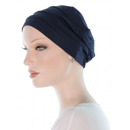 Simply Bamboo hats for chemo patients in navy blue color for women with Cancer