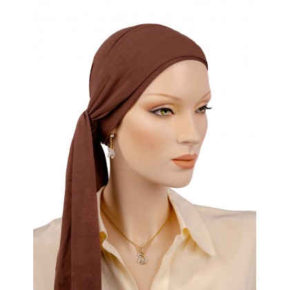 The flexible Bamboo head scarves for cancer patients mocha color for women with Cancer